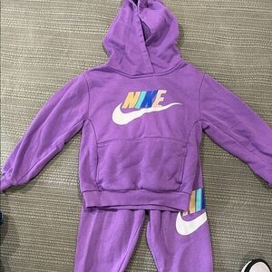 Nike Purple Tracksuit with Multicolor Logo